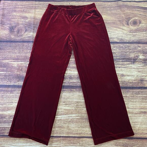 NY Jeans Velour Pants Sweatpants Red Size S Short Y2K Stretch - Picture 2 of 7
